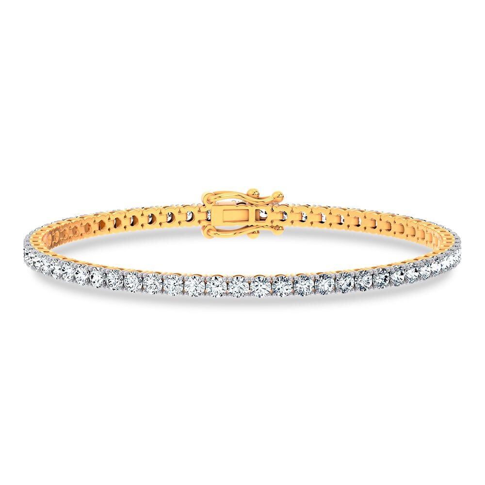 14K 4.98CT Certified Lab Grown Tennis Bracelet