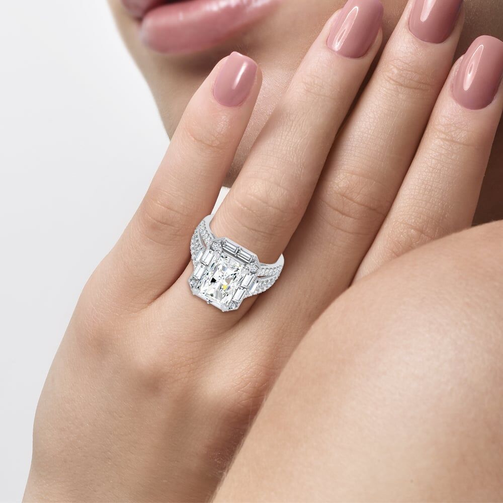 14K 6.60CT Certified Lab Grown Engagement Ring - Image 4